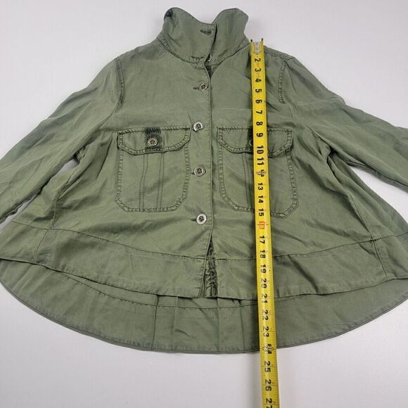 Anthropologie Marrakech Women's Medium Lightweight Shirt Jacket Military Green - Picture 5 of 13